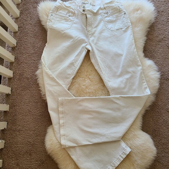 Vintage Illegal White Flare Jeans - Picture 1 of 6